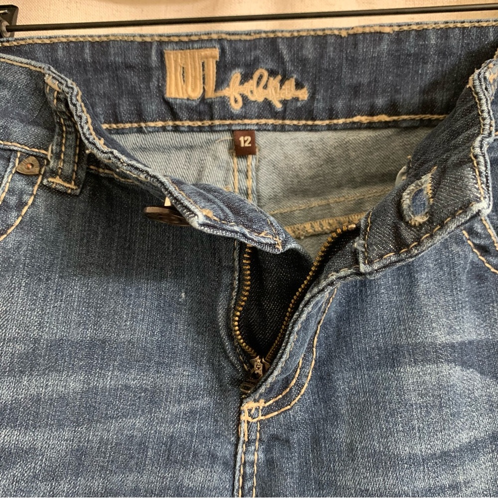 Kut from the Kloth Cropped Capri Mid Rise Flap Pocket Denim Jeans 12 - Picture 7 of 9